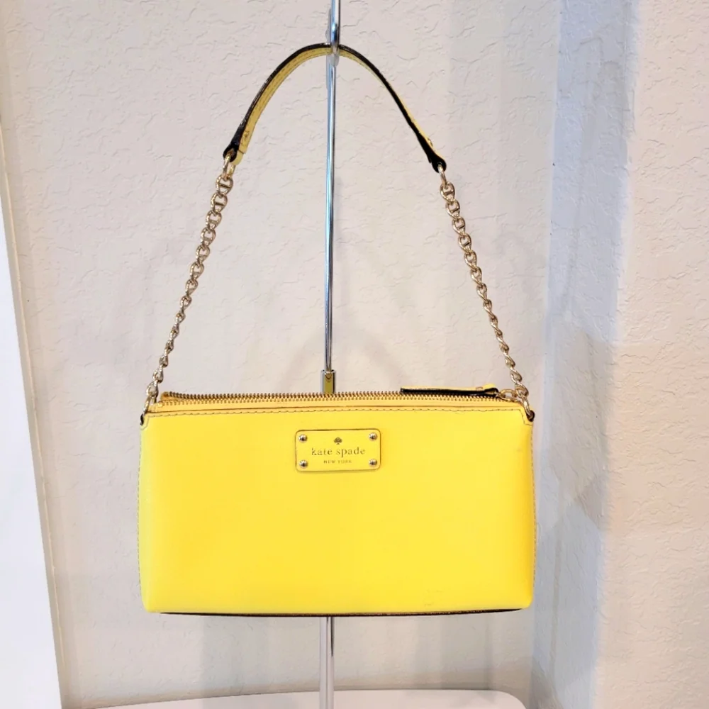 KATE SPADE NEW YORK NEON YELLOW BYRD WELLESLEY SHOULDER BAG